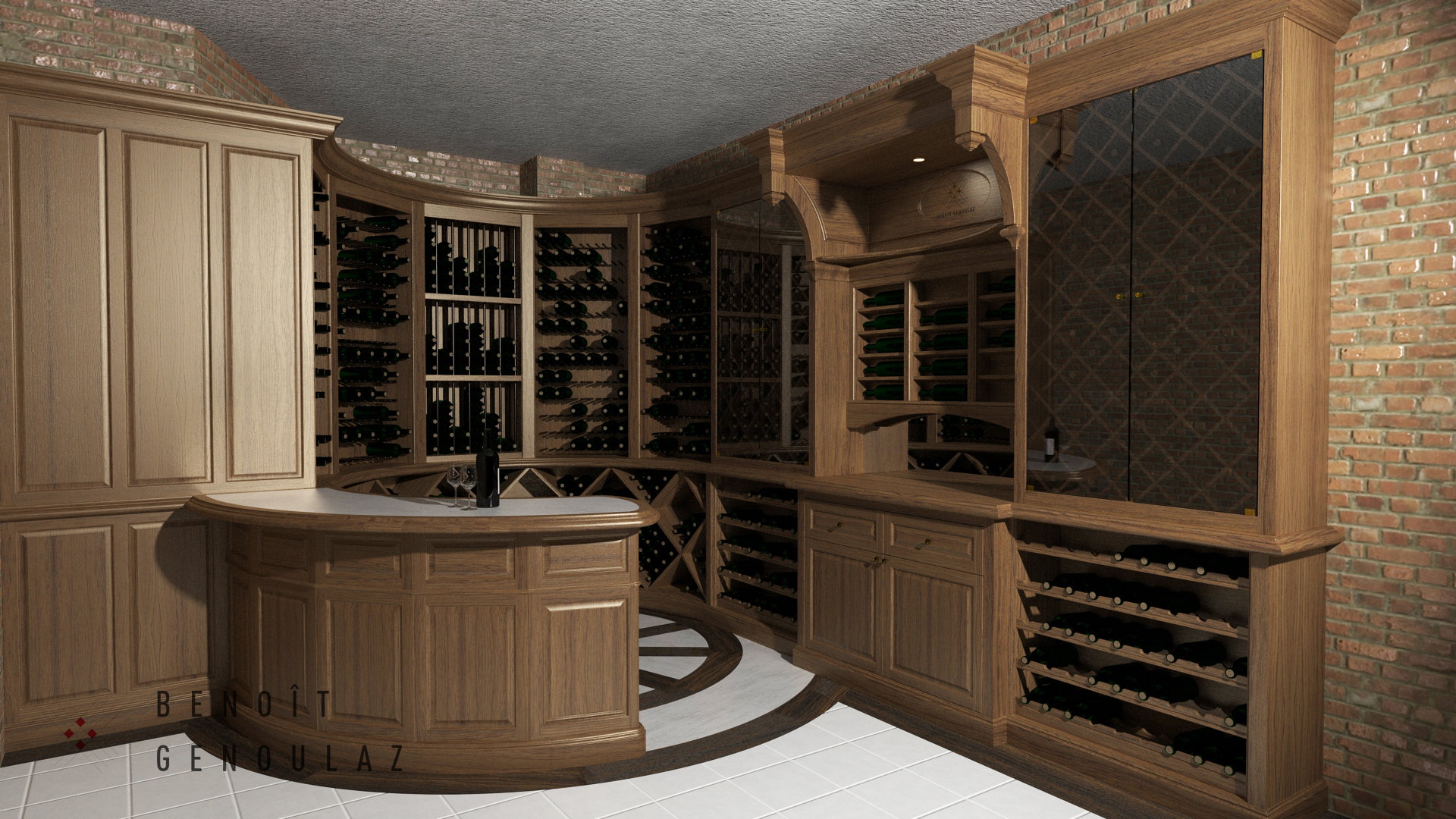 Cellier en bois 1057 bouteilles